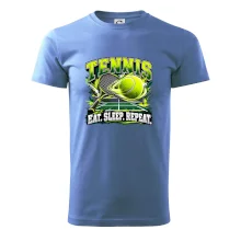 Tenisová raketa a míček eat sleep repeat