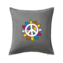 Peace symbol s kreslenou kvetinou