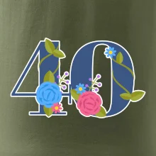 Kvetinové číslo kreslené - 40