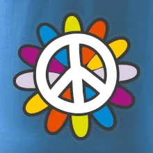 Peace symbol s kreslenou kvetinou