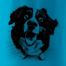 Čiernobiela karikatúra Bernský salašnícky pes