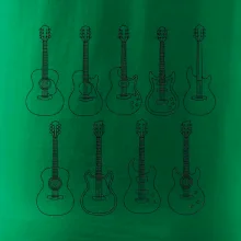 Typy gitár čiernej kresby