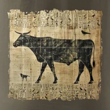 Egyptské hieroglyfy krava