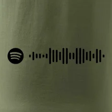 Spotify kód na prsníku