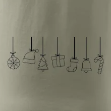 Rodinné vianočné tričká - Vianočné ozdoby na povrázku