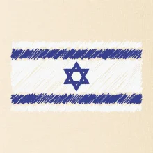 Vlajka Izrael kreslená