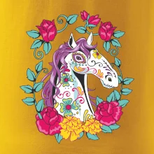 Kôň farebný s kvetinami