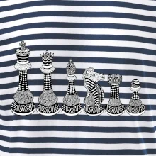 Šachové figúrky v rade - kreslené