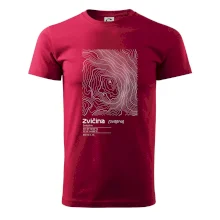 Zvičina - vrstevnice v obdĺžniku