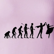 Evolúcia tanec - muž a žena so sukňou