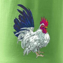 Kohút kreslený biely