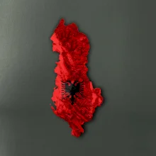 Mapa Albánsko reliéf hôr Mapa Albánsko reliéf hôr