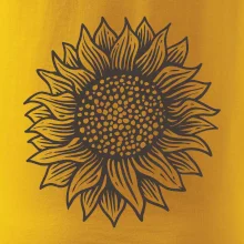 Slnečnica kreslená čiernobiela