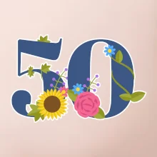 Kvetinové číslo kreslené - 50