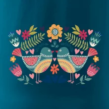 Folklór - dva farebné vtáčiky