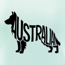 Austrálsky Ovčiak - nápis v tele