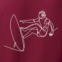 Surfer na vlne jedným ťahom