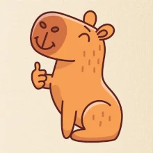 Kapybara s palcom hore Kapybara s palcom hore