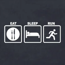 Eat sleep run štvorce