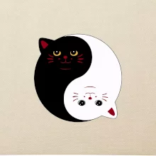 Mačky jin jang farebné Mačky jin jang farebné