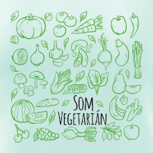 Som vegetarián - zelenina vo štvorci