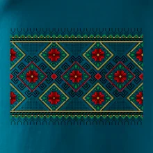 Ukrajinský vzor - Červeno Zelený