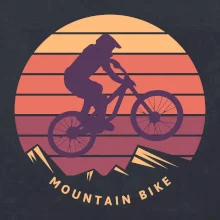 MTB farebný bicykel západ slnka