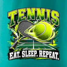Tenisová raketa a míček eat sleep repeat