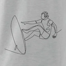 Surfer na vlne jedným ťahom Surfer na vlne jedným ťahom