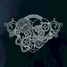 Steampunk srdce kreslené Steampunk srdce kreslené