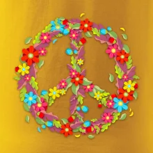 Peace symbol červené kvety