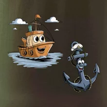 Parové tričko - Loď a kotva