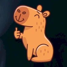 Kapybara s palcom hore Kapybara s palcom hore