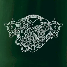 Steampunk srdce kreslené