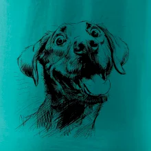 Čiernobiela karikatúra Labrador svetlý