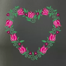 Červené tulipánové srdiečko (Pecka design)