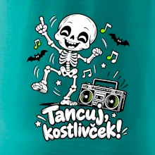Tancuj kostlivček s boomboxom