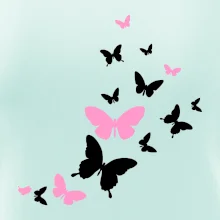 Motýle ružovo čierni