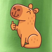 Kapybara s palcom hore