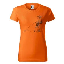 Kreslený rybár na pni