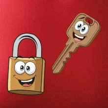 Parové tričká - Zámok a kľúč