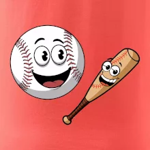 Parové tričko - baseballová raketa a loptička