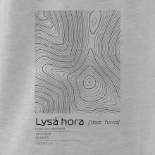 Lysá hora - vrstevnice v obdĺžniku