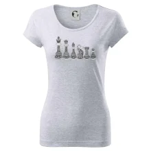 Šachové figúrky v rade - kreslené