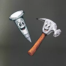 Parové tričko - Kladivo a klinec