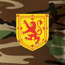 Škótsky lev na hrudi