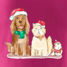 Veselé vianoce - pes, škrečok a mačka