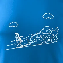 Kreslený lyžiar na horách