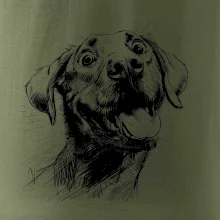 Čiernobiela karikatúra Labrador svetlý