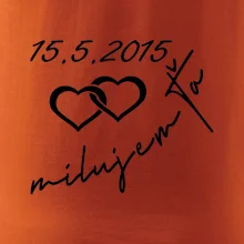 Mikina milujem ťa s dátumom na rukáve